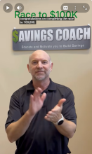 Savings Coach Funk congratulates Race to $100k clients
